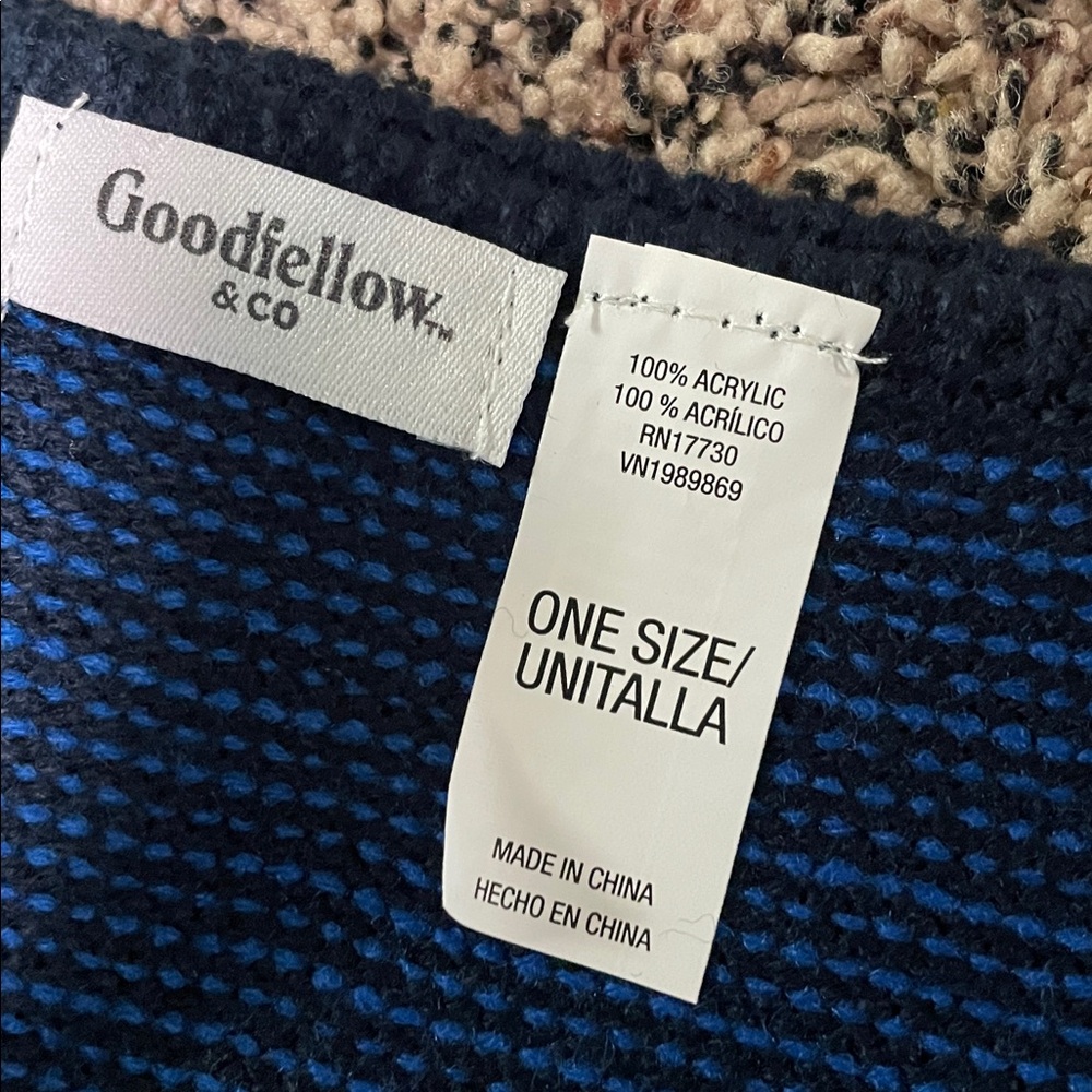 Goodfellow & Co Vibrant Blue and Black Knit Scarf OSFM | NWT - Picture 4 of 4